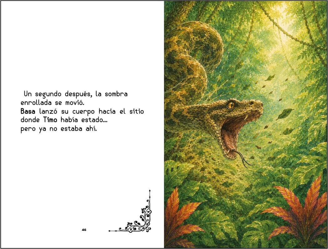 Páginas 46 y 47 del libro El Pizote Comelón