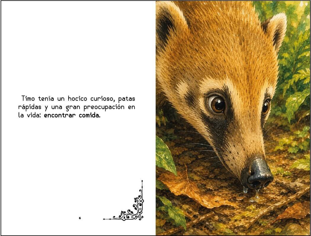 Páginas 5 y 6 del libro El Pizote Comelón